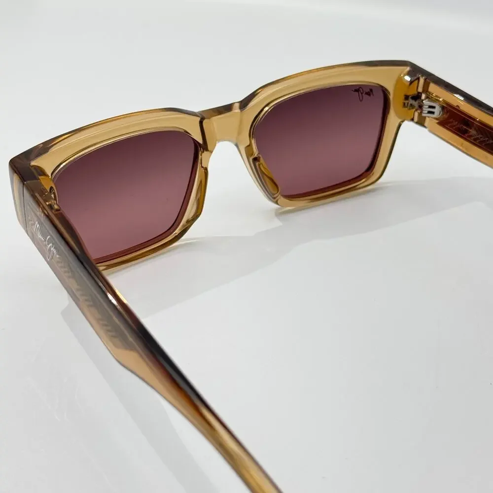 Maui Jim Sunglasses Kenui STG-SG MJ642-01 Transparent Tan Frame Polarized 53mm
